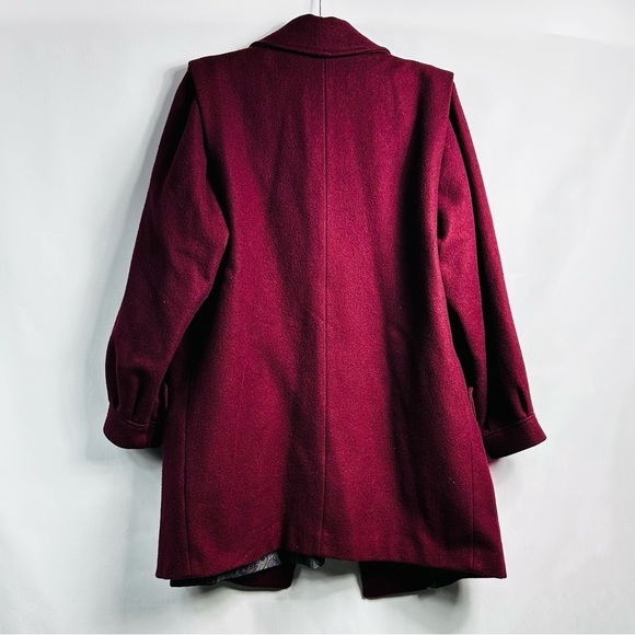 Vintage DonnyBrook 80% Wool Women’s Sz 10 Burgundy Pea Coat - Picture 4 of 12